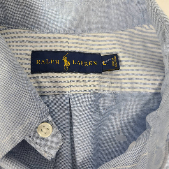 Ralph Lauren NEW Shirt Untuck Flap Pocket Chambray Blue Large - Picture 11 of 13